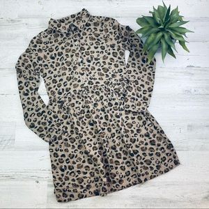Cherokee leopard collared dress size M 7/8